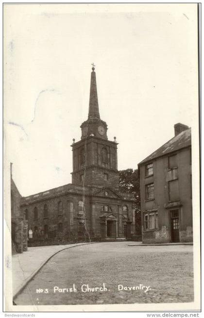 northamptonshire, DAVENTRY, Parish Church (1930s) RPPC