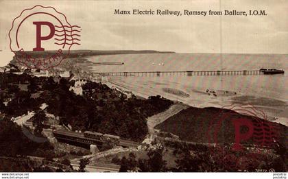 MANX ELECTRIC RAILWAY RAMSEY FROM BALLURE ISLE OF MAN IOM