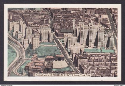 Postcard, United States, New York City NY, Aerial View of Medical Center