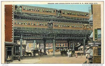 pays divers -etats unis- usa -ref C367- new york - bowery and double deck elevated    - postcard in good condition -