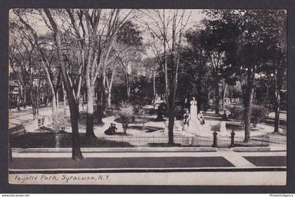 Postcard, United States, Syracuse NY, Fayette Park