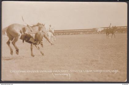 192?. Photo-POST CARD. Cheyenne Kaiser looking for a spot to light. Cheyenne, Wyoming. (Poublepay.) - JF301672