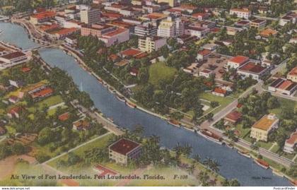 Air Aerial View Of Fort Lauderdale + Law Day Freedom Postmark Mint Postcard