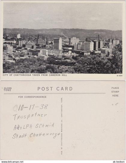 Chattanooga City of Chattanooga taken from Cameron Hill  Tennessee 1940