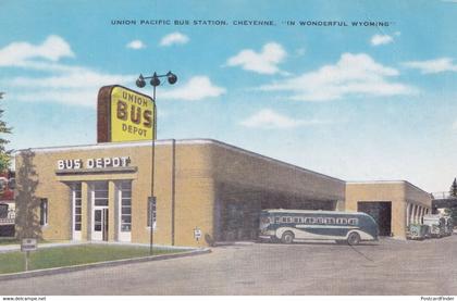 Cheyenne Union Pacific Bus Station USA Postcard