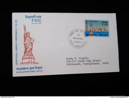 J) 1976 BANGLADESH, BICCENTENIAL AMERICAN INDEPENDENCE, STATUTE OF LIBERTY, FDC