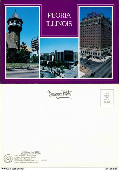 Postcard Peoria Peoria's Finest Hotels Multi-View US-Postcard 1990