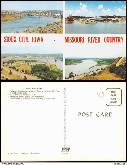 Postcard Sioux City City Views (Missouri river Country) 1960