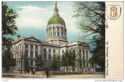 Atlanta GA Georgia, State Capitol Building Architecture, c1910s Vintage Postcard