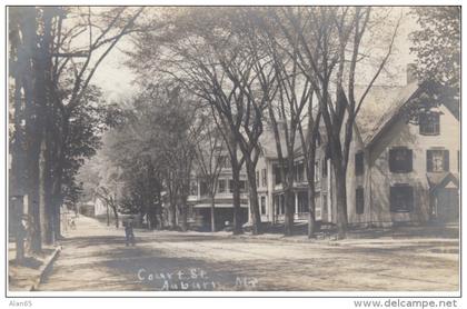 Auburn Maine, Court Street Scene, House Architecture, c1900s Vintage Real Photo Postcard