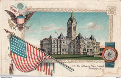 Bismark North Dakota, State Capitol Building, c1900s/10s Linen Postcard