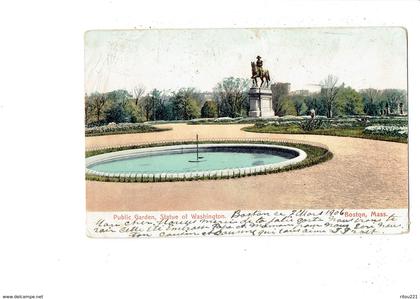 cpa - MA - Massachusetts > Boston - statue of Washington - public garden - jardin jardinier brouette -