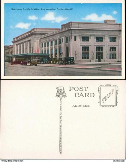 Postcard Los Angeles Los Angeles Southern Pacific Station 1929