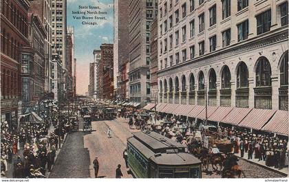 AK Chicago State Street looking North from Van Buren Street Tram Tramway Illinois IL United States USA