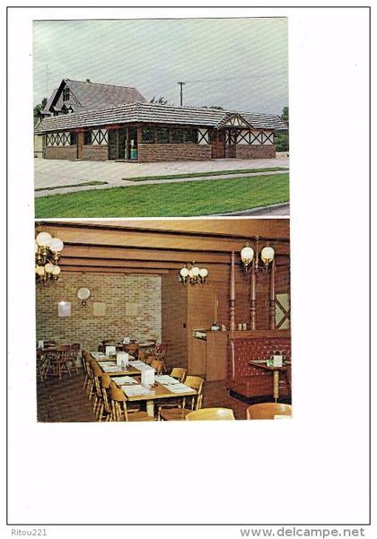 NE, Columbus, Nebraska - the new husker steak house - 1970 - salle à manger restaurant lustre style lampe à pétrole