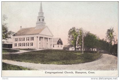 Hampton Connecticut, Congregational Church, Architecture, c1910s Vintage Postcard