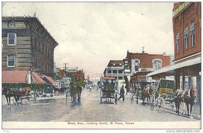 CPA El Paso - Mesa Ave, Looking North - Horse cab