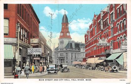 22-829 : MAN STREET AND CITY HALL. FALL RIVER