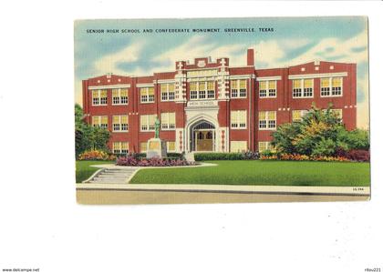 cpa - Greenville South Carolina~  Senior High School and confederate monument