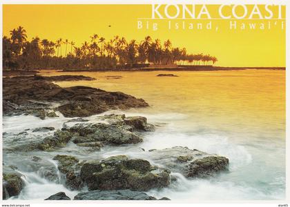 Big Island of Hawaii, Kona Coast Beach Shore Scene, c1990s/2000s Vintage Postcard