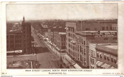 Carte POSTALE Ancienne de ILLINOIS - BLOOMINGTON, Main Street From Washington Sreet