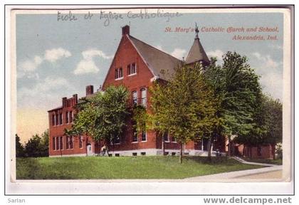 IN , INDIANA , St Mary's catholic chrch and school  , ALEXANDRIA