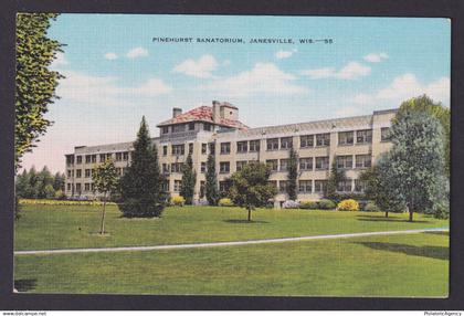 Postcard, United States, Janesville WI, Pinehurst Sanatorium