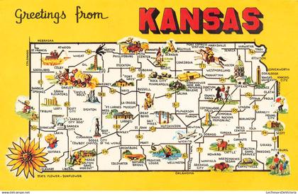 ETATS-UNIS - Kansas - Sunflorwer State - Capital : Topeka - Area : 82.276 sq  - Carte Postale