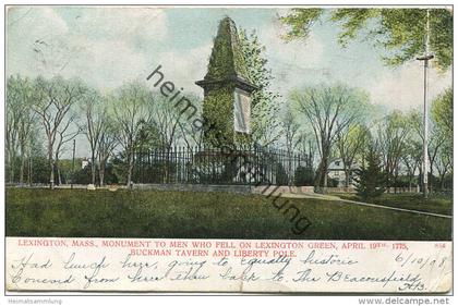 Massachusetts - Lexington - Monument gel. 1908