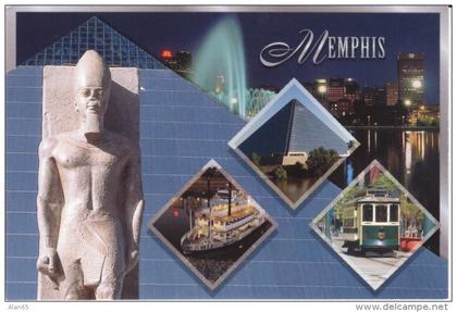 Memphis TN Tennessee, Street Car, Ramses Egyptian Theme, c2000s Postcard