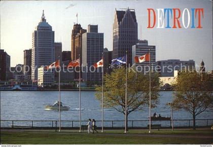 72453588 Detroit Michigan View of the eastern shore of Detroit shows Dieppe Park