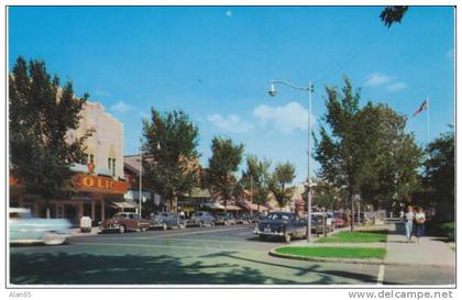 Midland MI Michigan, Main Street Scene, Movie Theater, Autos, c1950s Vintage Postcard