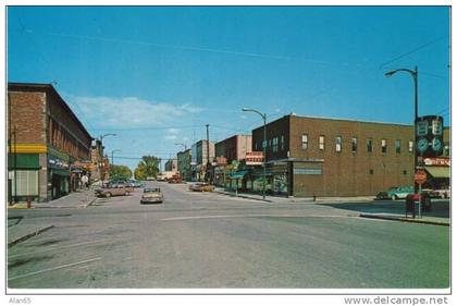 Munsing MI Michigan, Street Scene, Putvin Drug Store, Autos, c1960s Vintage Postcard