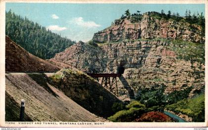 Viaduct and Tunnel, Montana Canyon, Mont.