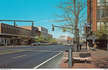 Nashua New Hampshire, Main Street Looking North, Autos, Business District, c1970s/80s Vintage Postcard