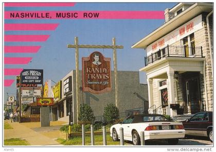 Nashville TN Tennessee, Music Row, Musician Signs Auto, Elvis Presley Museum, c1980s/90s Vintage Postcard