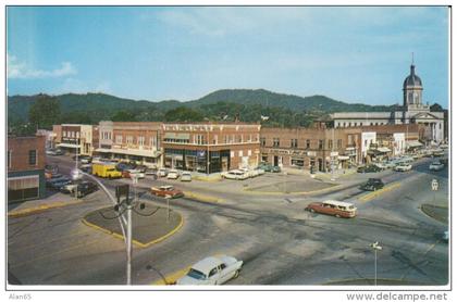 Murphy NC North Carolina, Downtown Business District Street Scene, Autos, c1950s/60s Vintage Postcard