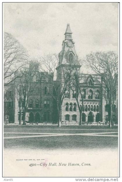 New Haven CT Connecticut, City Hall, Architecture, c1900s Vintage Postcard