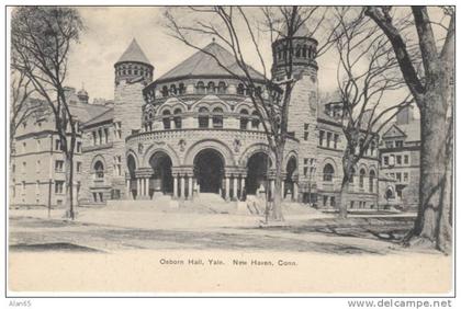 New Haven CT Connecticut, Osborn Hall Yale University, Architecture, on c1910s Vintage Postcard