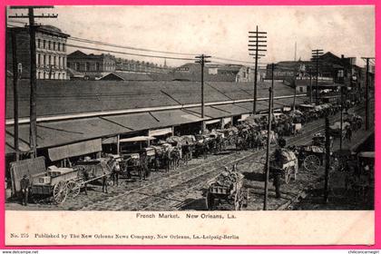 Cpa - Louisiana - New Orléans - French Market - Marché - Attelage - Animée