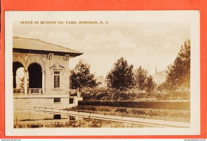 22704 ♥️  Rare ⭐ HOBOKEN NJ-New Jersey USA ◉ Scene in HUDSON Co. Park (•◡•) 1929 LEGER à LARUE rue Tourneville Le Havre