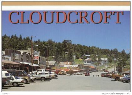 Cloudcroft NM New Mexico, Street Scene, Autos, Signs on c1980s Vintage Postcard