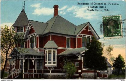 PC US, NEB, NORTH PLATTE, RESIDENCE OF BUFFALO BILL, Vintage Postcard (b54497)