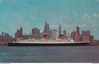 NEW YORK -  New York City - Giant Ocean Liner - Skyline 1968