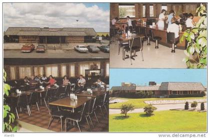 El Reno OK Oklahoma, Hensley's Restaurant Interior View, Lunch Counter, on c1970s Vintage Postcard