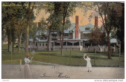 Omaha Nebraska, Happy Hollow Club, Tennis Courts, c1900s/10s Vintage Postcard