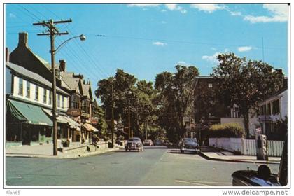 Bristol RI Rhode Island, Hope Street Scene, Auto, c1950s Vintage Postcard