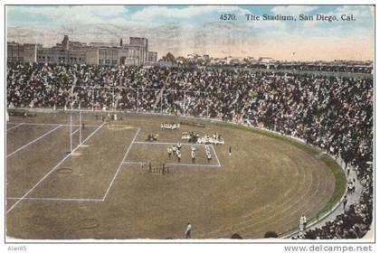 Stadium, San Diego Ca, Unknown Event, on c1910s/20 Vintage Postcard