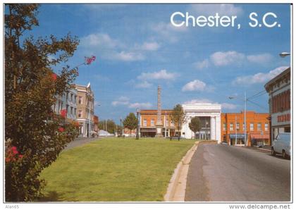 Chester SC South Carolina, Center of Town Street Scene, c1990s Vintage Postcard