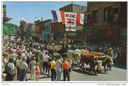 Deadwood SD South Dakota, Days of '76 Parade, Business Signs, c1960s Vintage Postcard